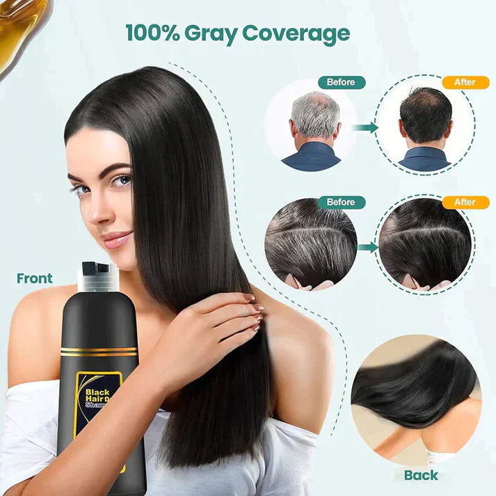 3 in 1 Black Hair Dye Shampoo - Buy 1 Get 1 FREE