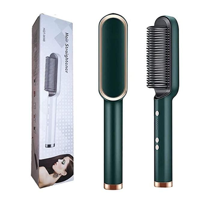 GlamStraight Pro - Professional Electric Hair Straightener Comb Brush