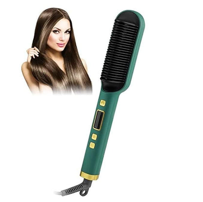 GlamStraight Pro - Professional Electric Hair Straightener Comb Brush